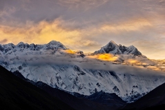 Everest is to the left of the frame and Lhotse to the right
